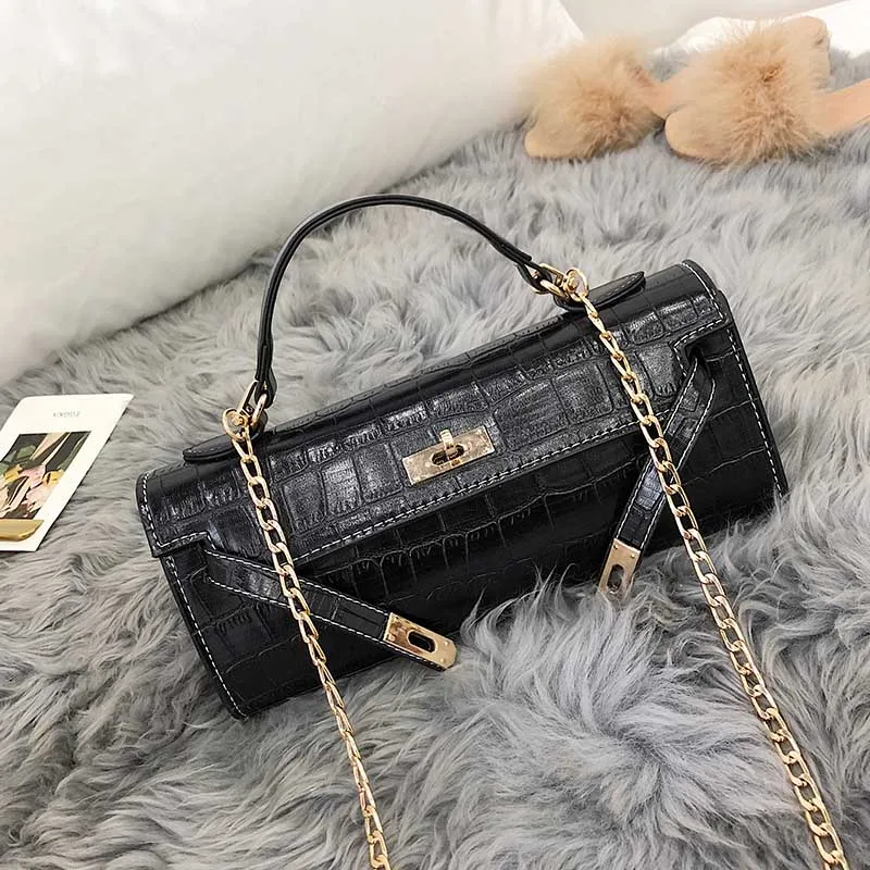 Сумки для женская дизайнерская сумка Crossbody цепи Harbor Wind Винтаж крокодил Мода Сумка - Цвет: 2