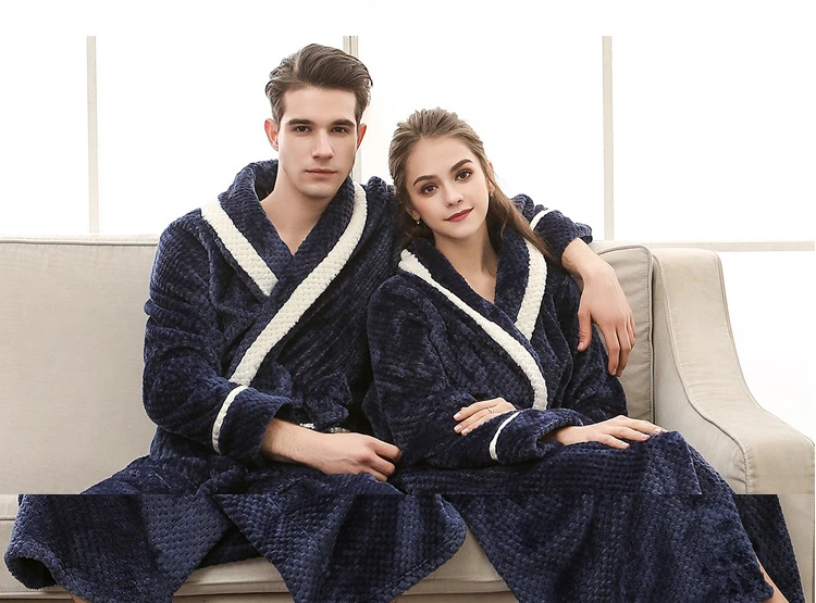 Sexy Warm Bathrobe WomenMen Winter Robe Women'sMen's Bathrobe Dressing Home Gown Cotton Winter Robe For WomenMen 29
