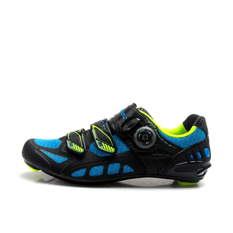 TIEBAO легкая велосипедная обувь из углеродного волокна, велосипедная обувь, дышащая обувь для шоссейного цикла R1502D - Цвет: Blue
