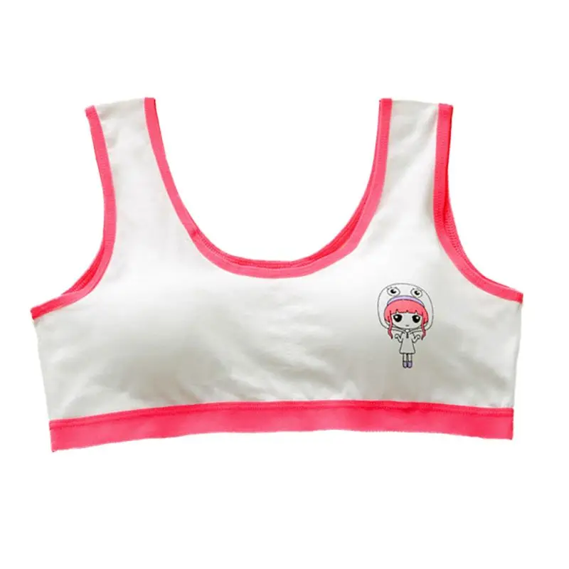 Hot Pink Хлопковый бюстгальтер для девочек, нижнее белье для детей, подростков, студентов, 1 шт., спортивный Спортивный бюстгальтер - Цвет: Hot Pink