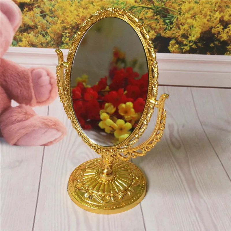 Desktop Makeup Mirror European Style 360 Rotating Compact Mirror