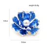 CINDY XIANG 6 Colors Choose Enamel Peony Flowers Brooches for Women Wedding Fashion Pearl Pins Elegant Coat Accessories Gift ► Photo 2/6