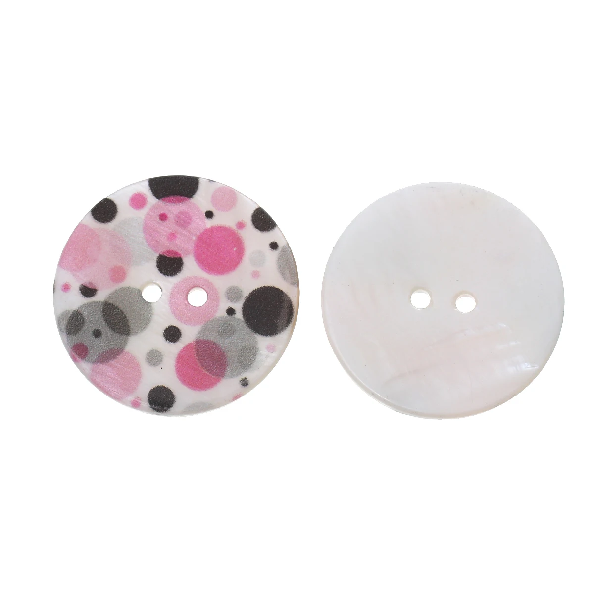 

DoreenBeads Shell Sewing Button Scrapbooking Round Multicolor 2 Holes Dot Pattern 3.0cm(1 1/8")Dia,1 Piece 2016 new