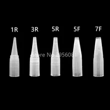 100 шт 1R/3R/5R/5F/7F Наконечник Пластиковые традиционные колпачки для игл для бровей Макияж игла Перманентная Татуировка Машина