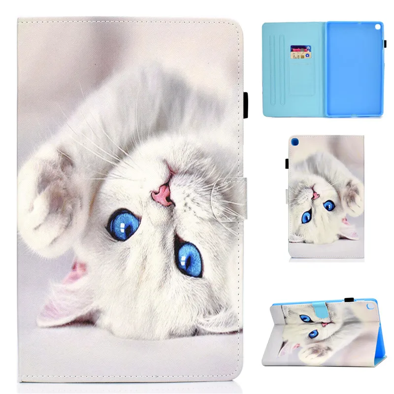 Kawaii Кот Бабочка шаблон для samsung Tab A 10,1 чехол для планшета Funda для Galaxy Tab A 10,1 SM-T510 SM-T515+ ручка