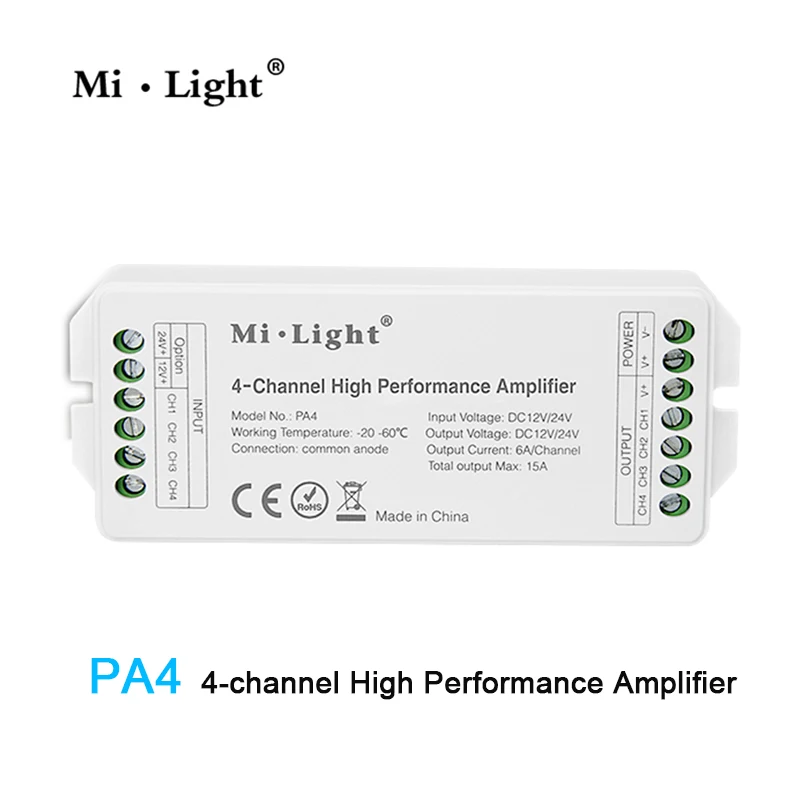 Mi. Light PA4 4 канальный DC12V 24V усилитель высокой производительности Output15A|mi light|amplifiers |