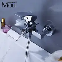 Wall bath mixer waterfall faucet square bath shower water tap tub faucet