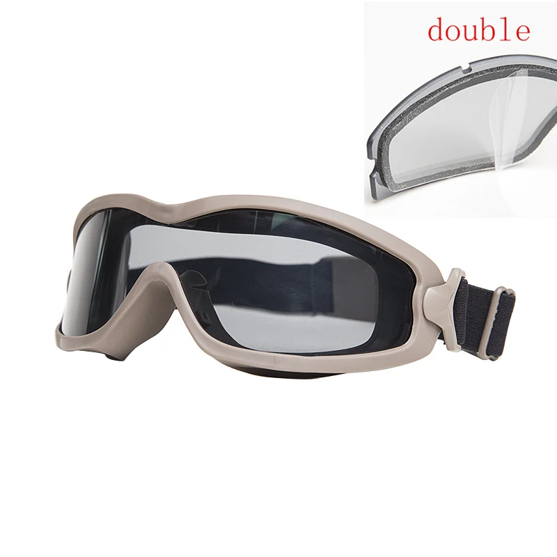 JT Spectra Series Goggle с одним/двойным слоем тактический для страйкбола и пейнтбола лыжные очки Анти-пыль противотуманное стекло для защиты глаз - Цвет: Double DE