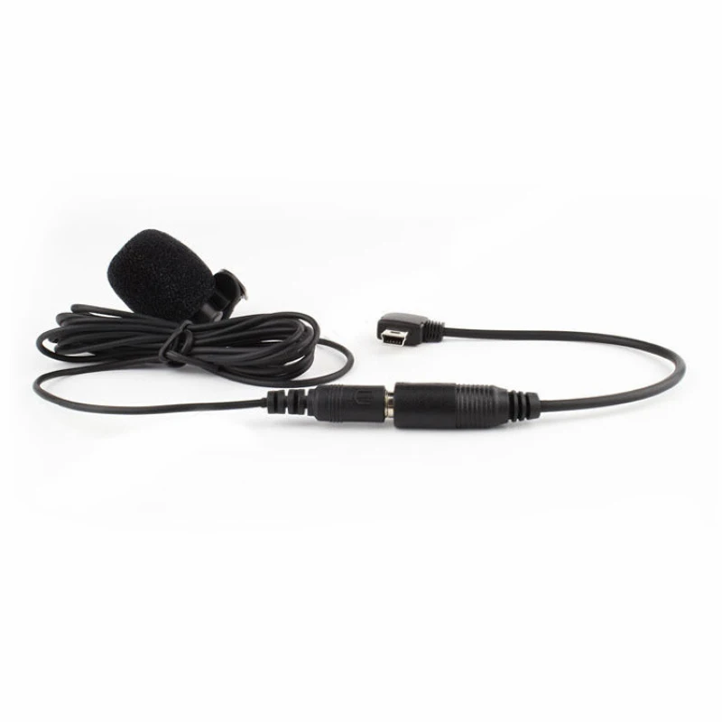 Mayitr 1pc 3.5mm Professional Mini Clip-on Microphone With Adapter Cable Black 17cm for GoPro Hero 3/3+ /4