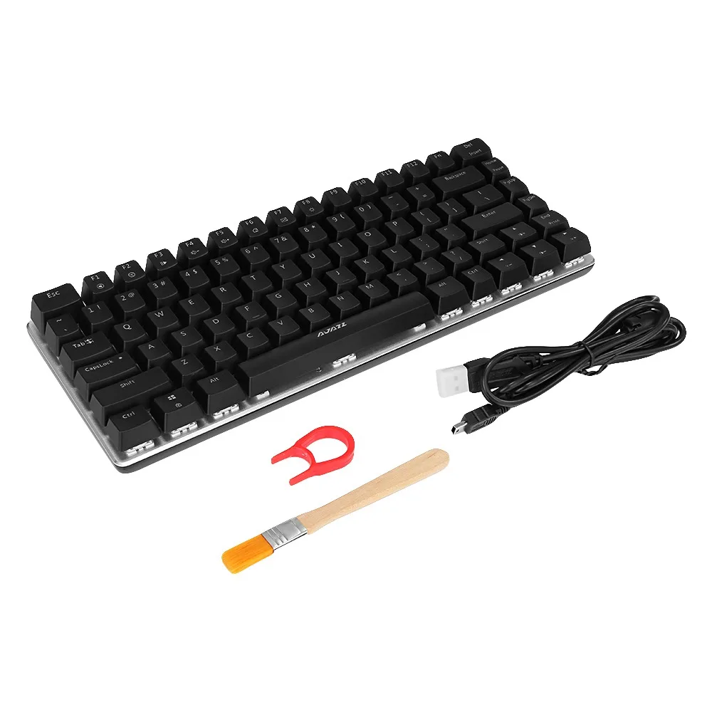  Ajazz AK33 82 keys mechanical keyboard Russian / English layout gaming keyboard RGB backlight blue 