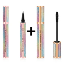 Черная жидкая подводка для глаз, набор водостойких толстых удлиняющих ресниц, маркер для глаз, профессиональный макияж, инструменты для красоты