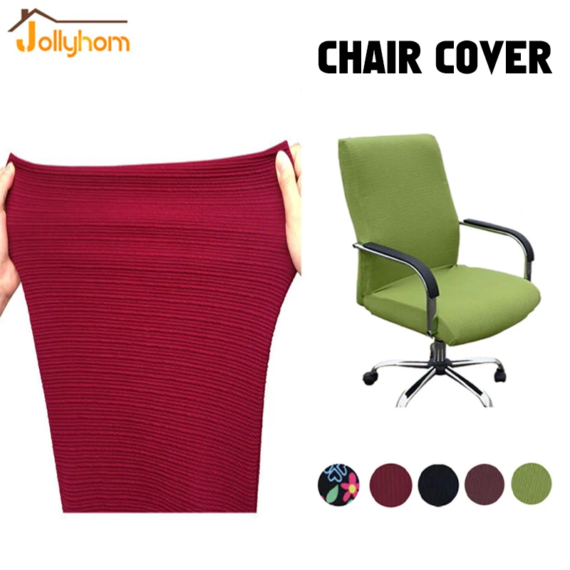 Solid Elastic Armchair Cover Polyester Cotton Fabric Fix By Magic Solid Elastic Armchair Cover Polyester Cotton Fabric Fix By Magic Sticker Office Chair S M L Size Easy Install Washable In From Home