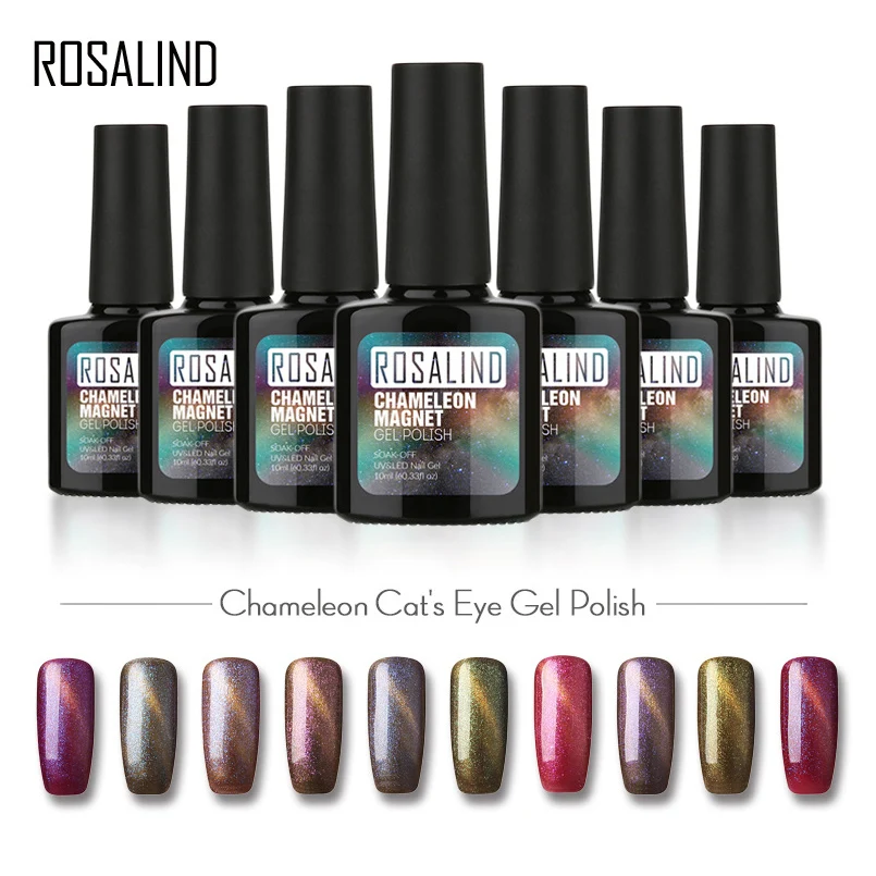 

Rosalind Cat Eyes Gel for Nails Gel Nail Polish Magnetic Chameleon UV Gel Varnishes Pro Nail Art 10ML Colorful 3D Cat Eye Effect