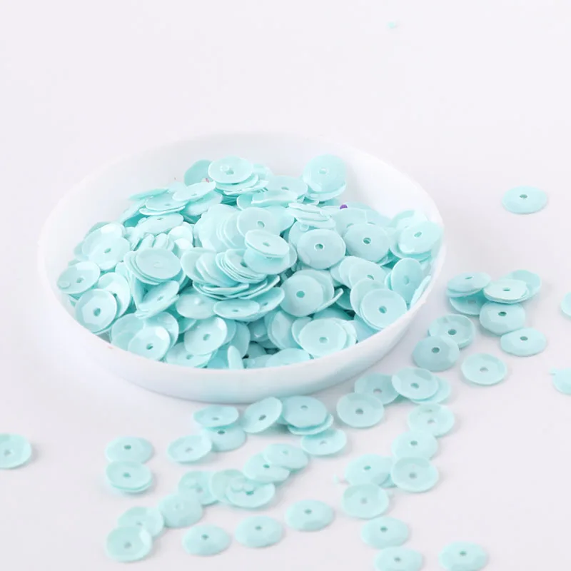 720 шт(10g) кубок 6 мм круглый сочетание блесток одноцветное Цвета Пластик пайетками Швейные Свадьба ремесло DIY одежды аксессуары - Цвет: Solid Mint Blue