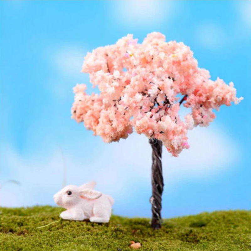 

Home Decor Mini 1Pcs Cherry Blossoms DIY Mini Sakura Tree Plants Miniature House Garden Dollhouse Fairy Ornament Plant