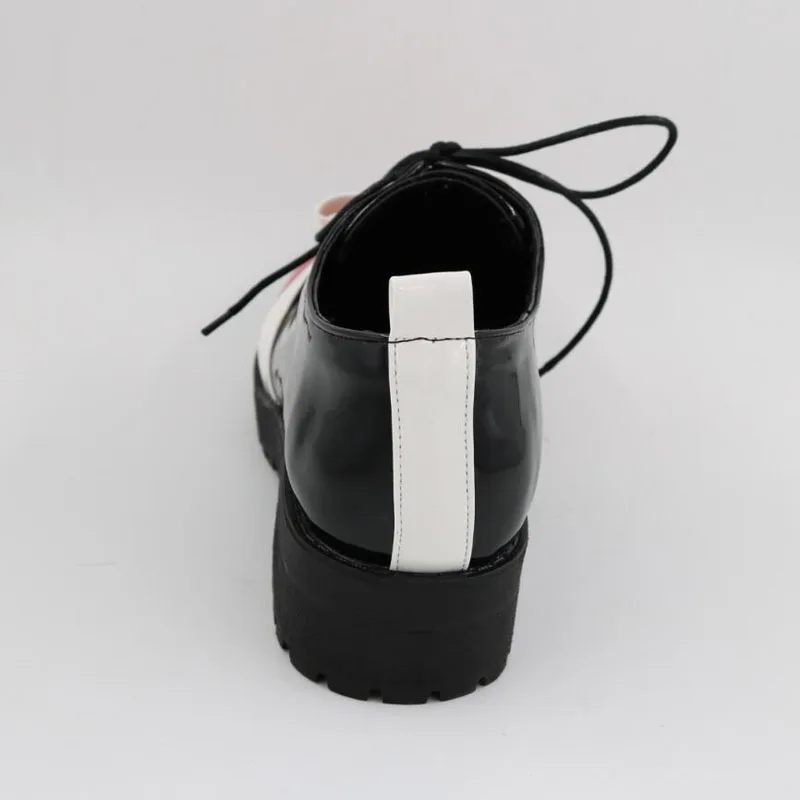 Женские туфли-оксфорды с бантом; цвет черный, белый; смешанные цвета; коллекция года; женские повседневные туфли-Броги из лакированной кожи со шнуровкой на каблуке 4 см и круглым носком
