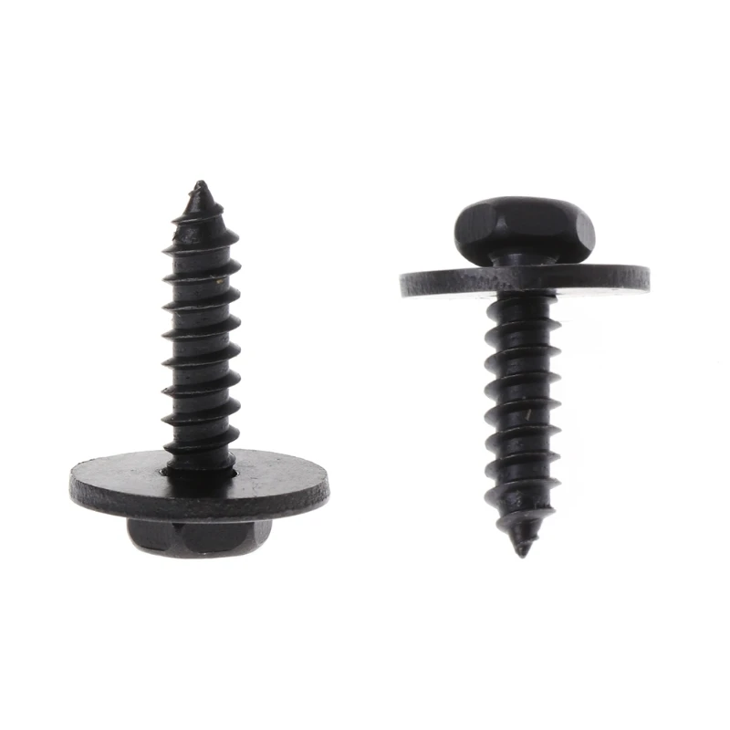 

10 Pcs 4.8x19mm Self-Tapping Screws Captive Loose Washer 8mm Hex Head Black Q9QD
