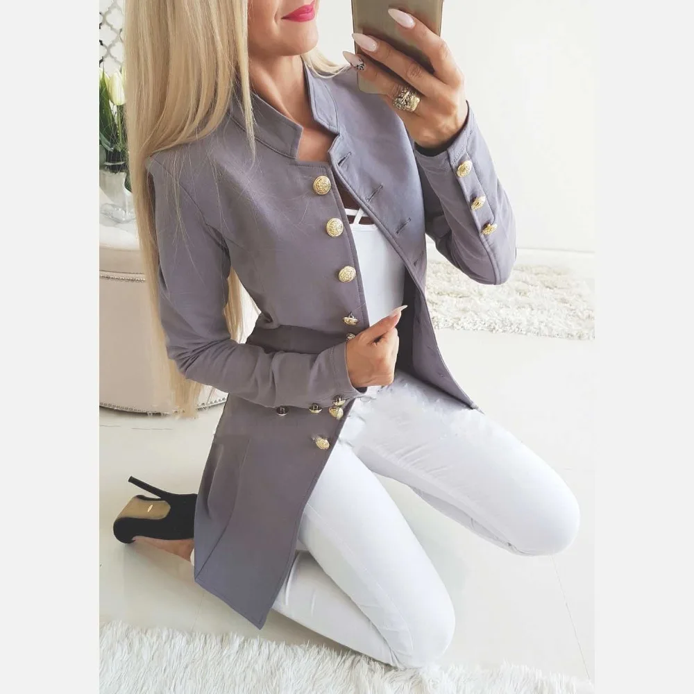 MODISON Блейзер Для женщин Офисные женские туфли Slim Fit Длинные блейзер Feminino