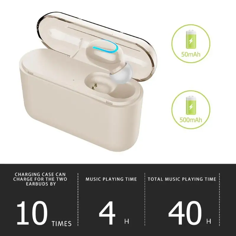 Q26 single ear headset true wireless Bluetooth earbuds 1500mAh charger shell 5.0 automatic boot / shutdown paired small body Q26 single ear headset true wireless Bluetooth earbuds 1500mAh charger shell 5.0 automatic boot / shutdown paired small body