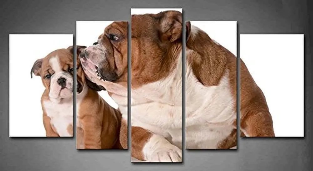 canvas-painting-wall-art-decor-BANMU-5-Panels-home-Dog-English-Bulldog-Family-Isolated-8-Week (1)