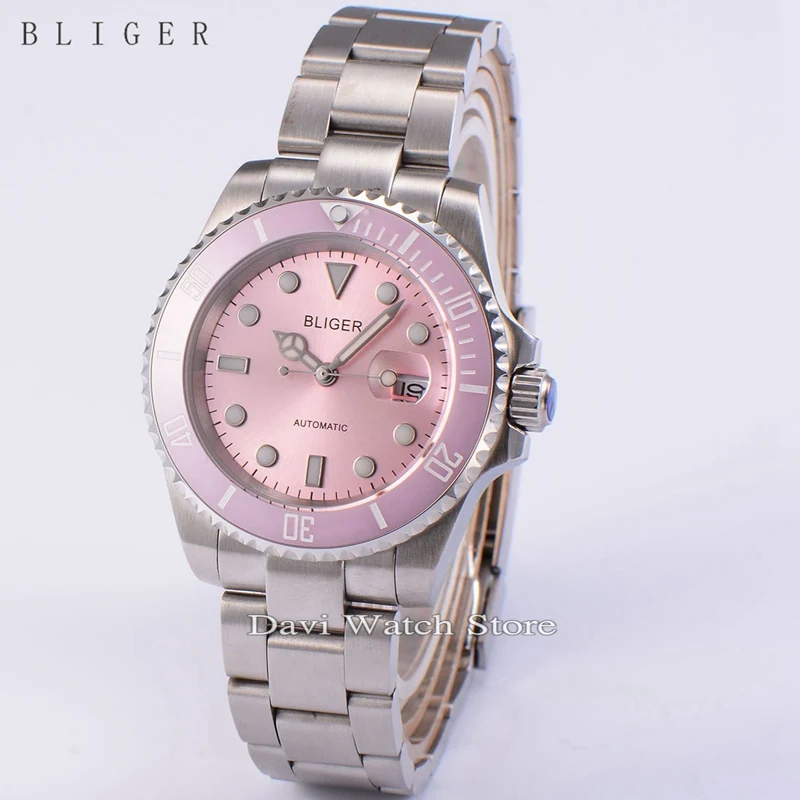 

40mm Bliger Date&Day Ceramic Bezel Luminous Sapphire Automatic Men's Watch