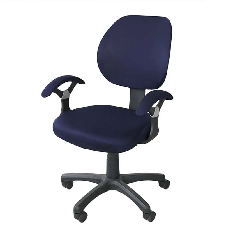 Navy Blue Офисные однотонные чехлы для стульев, современные эластичные съемные чехлы для стульев, тянущиеся Чехлы для офисных стульев с подлокотником - Цвет: Navy Blue