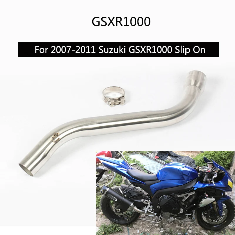 

( Delete Catalyst ) Mid Pipe for 2007-2011 Suzuki GSXR1000 Exhaust Pipe Slip On 51 mm Motorcycle Exhaust Tail Pipe Middle Pipe