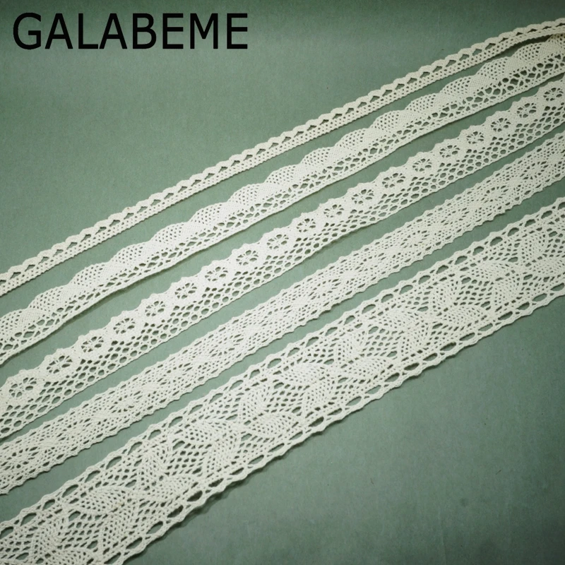 Galabeme Apparel Sewing Fabric 10 Yards DIY Ivory Cream Trim Cotton Crocheted Lace Ribbon Handmade Accessories Craft | Дом и сад