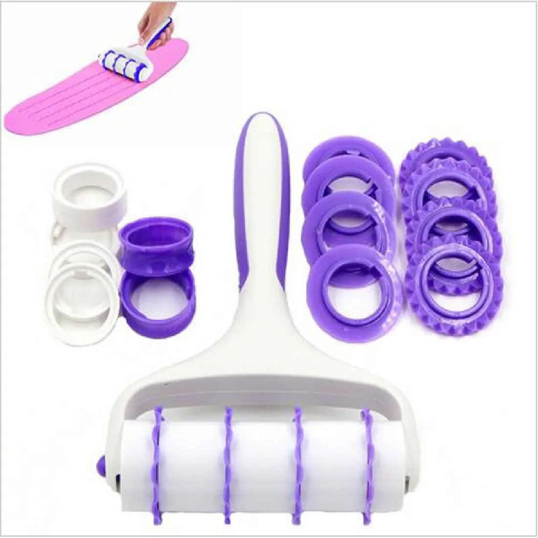 Practical Cake Roller Set Rolled Fondant Decorative Border Tools Pastry
