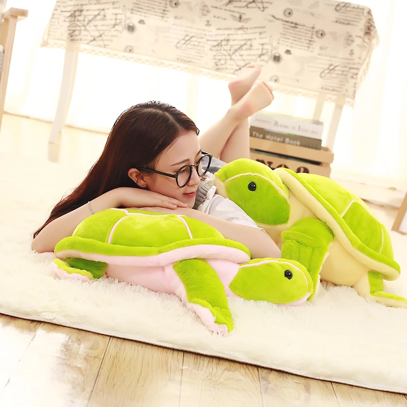 60 см милая зеленая морская кукла черепаха Подушка с одеялом плюшевые игрушки
