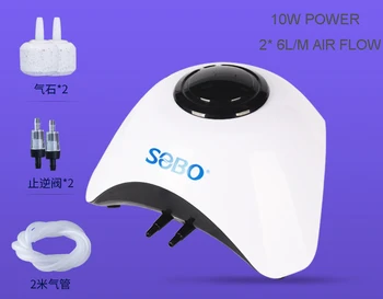 

Quiet 10W Double Outlets Aquarium Oxygen Pump Electric Oxygenator Air Pump for Fish Tank 12L/M Flow+ Parts