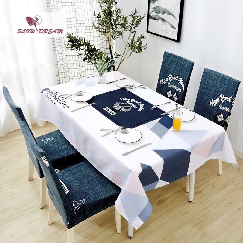 

SlowDream Decoratiove Table Cloth Anti-Dirty Waterproof Oilproof Dining Table Cover Tea Table Cloth Nordic Style Rectangle Cover