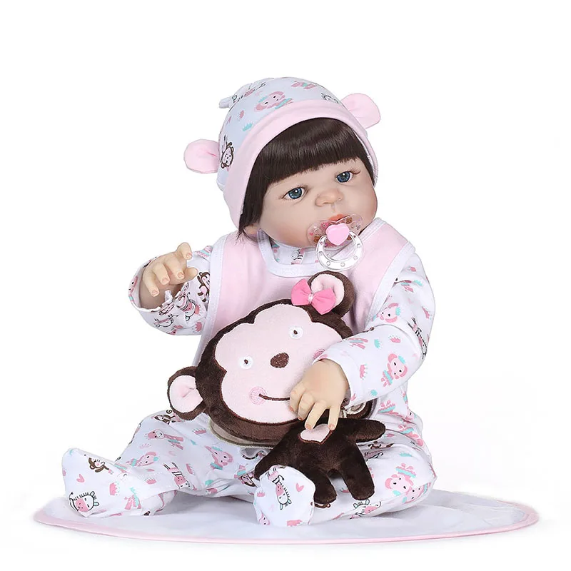 

56CM/22inch 3D Jointed Lifelike Reborn Doll Soft Silicone Newborn Baby Dolls Playmate 998