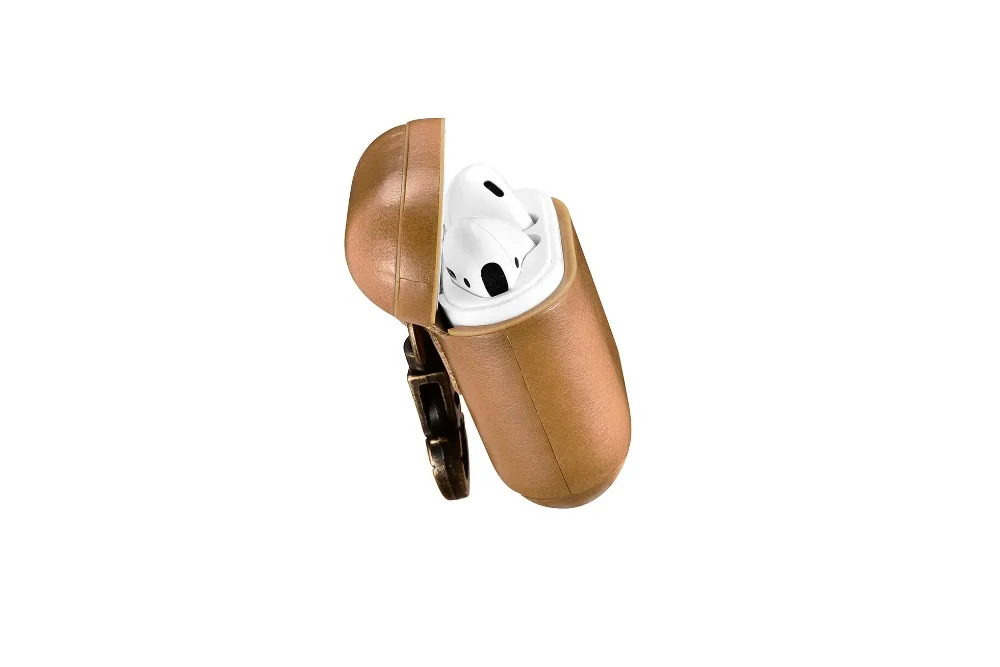 Чехол для наушников из натуральной кожи для Apple AirPods с пряжкой, чехол для крышки корпуса, противоударный защитный рукав, беспроводная коробка для наушников