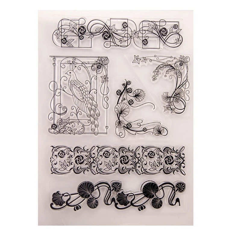 

Flower Vine Transparent Clear Silicone Stamp DIY Scrapbooking Photo Album Decor