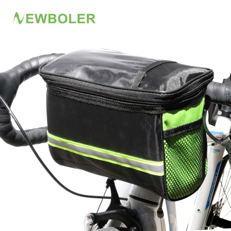

NEWBOLER Bicycle Front Bag MTB Bike Basket Pannier Reflective Frame Tube Handlebar Touch Screen Cycling Front Bag