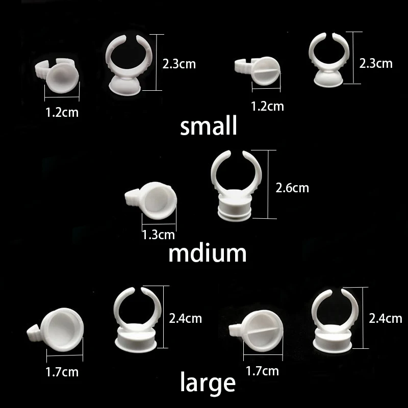 500 шт Одноразовые микроблейдинг пигментные клеевые кольца держатель чернил для татуажа S/M/L Аксессуары для макияжа бровей клей для наращивания ресниц чашки