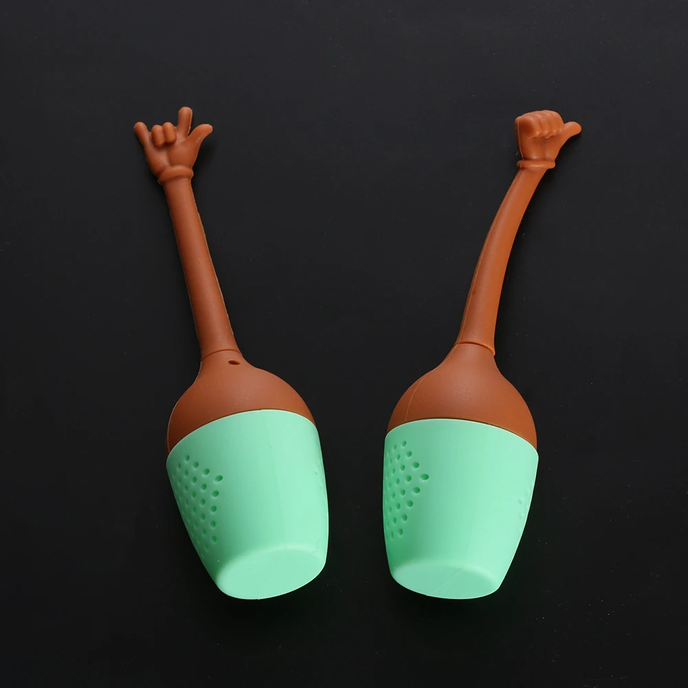 1 PCSilicone ситечко для травяных специй держатель пивоварения инструменты фильтр забавные жесты для рук Чай заварочный кухонный гаджет