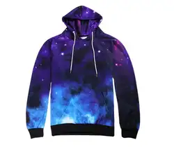 Мода 2017 г. 3D Sweatershirt звездное небо с капюшоном fintess Толстовки Повседневное хип-хоп с капюшоном Топы корректирующие