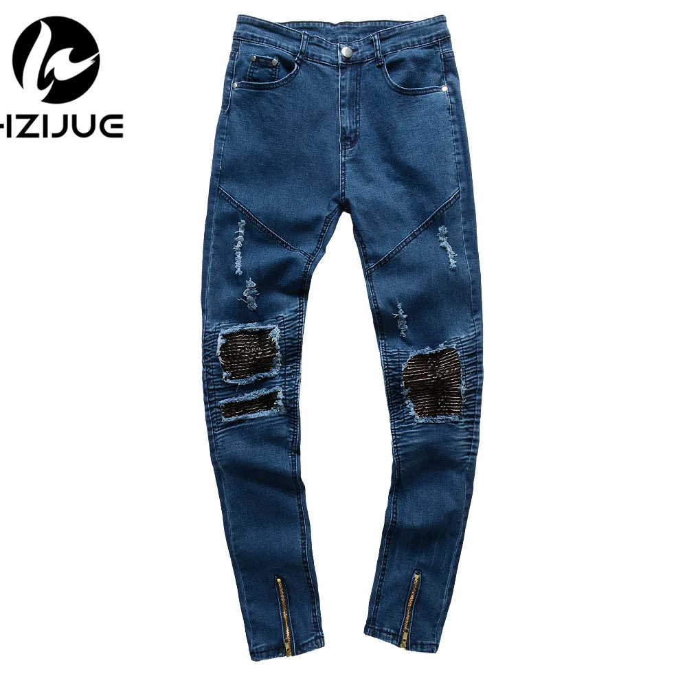 Aliexpress.com : Buy HZIJUE Brand Designer Slim Fit Ripped Distressed ...