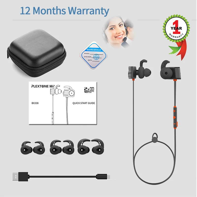 Bluetooth наушники Plextone BX338 водостойкие IPX5 с микрофоном|Наушники и гарнитуры| |