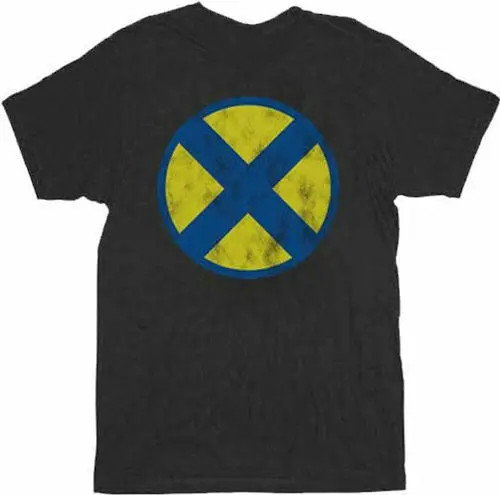 

X-Men Distressed X Logo Black Adult T-Shirt Streetwear Funny Print Clothing Hip-Tope Mans T-Shirt Tops Tees