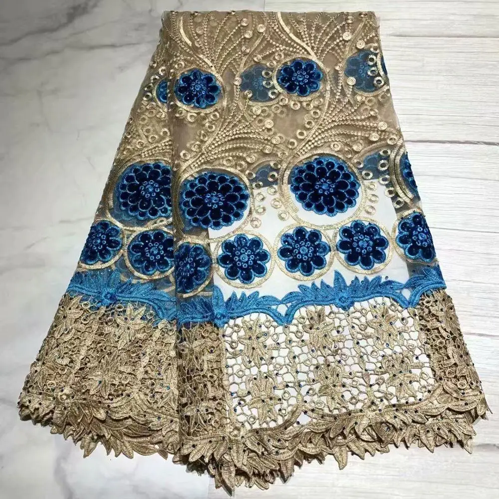 

2019 Latest Nigerian Laces Fabrics With Stones High Quality Tulle African Laces Fabric Wedding French Tulle Lace Fabric