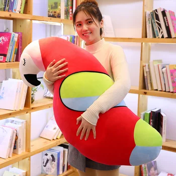 

80/100cm Big Parrot Plush Pillow Simulation Animal Toy Plush Bird Toys Soft Cartoon Plush Sleeping Pillow Cushion Girl Gift