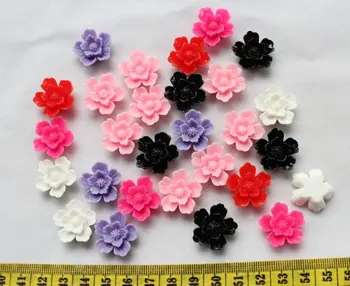 

set of 100 pcs Cherry Blossom Sakura Flower Resin Cabochons 20mm assorted colors