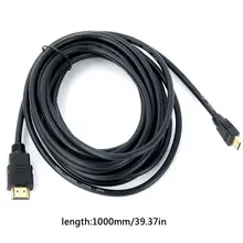 1 м, 1,5 м, 2 м, 3 м высокоскоростной позолоченный HDMI к MINI HDMI штекер Male-Male HDMI кабель 1,4 Версия 1080p 3D для планшетов DVD