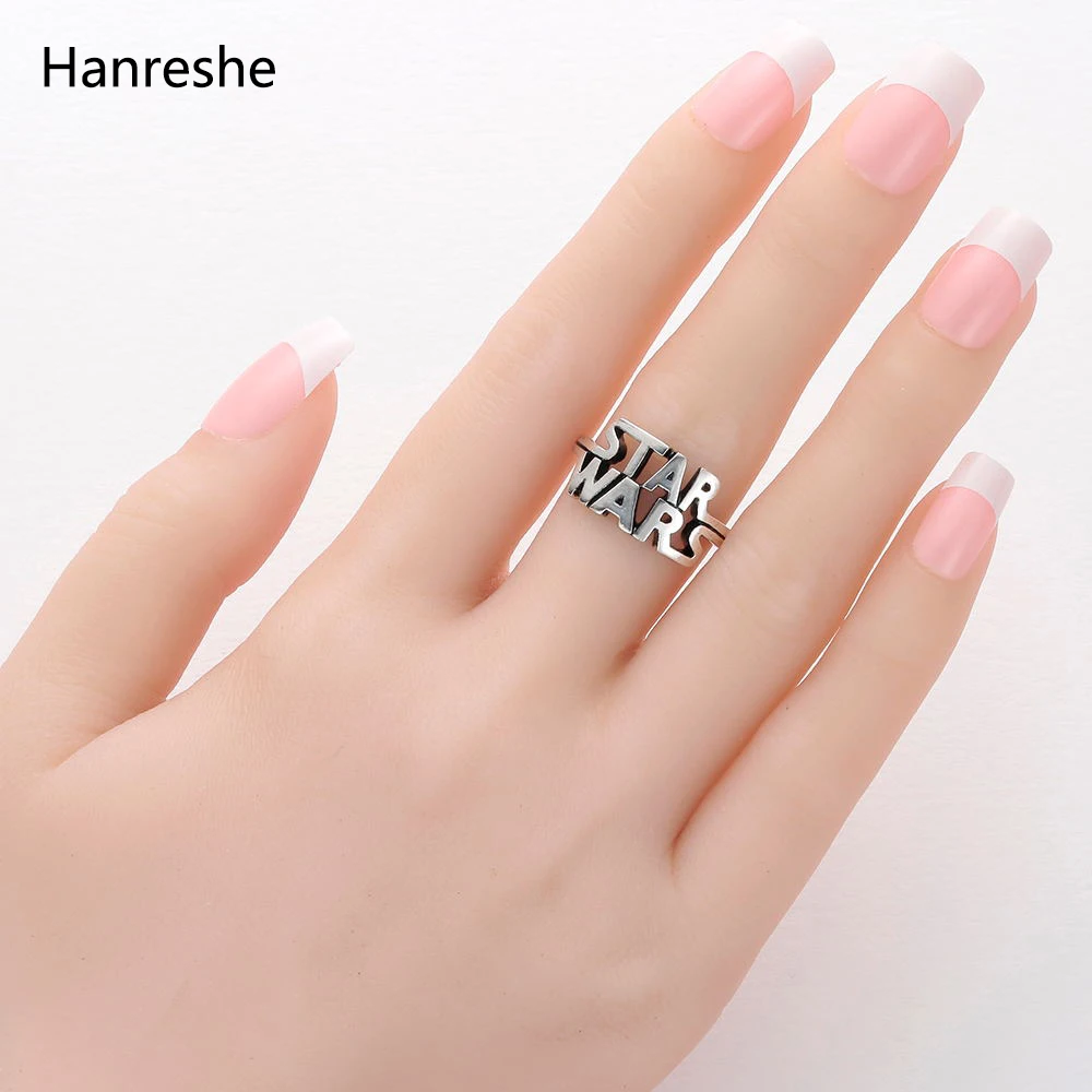 Fashion Movie Jewelry Star Wars Love Ring Wedding Rings Cosplay Accessories Trendy Finger Antique Silver Couple Rings Women
