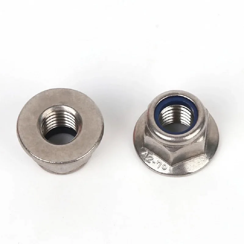 

M6 20PCS DIN6926 304 Stainless Steel Hexagonal Flange Nut Hex Nylon Anti Slip Locknut