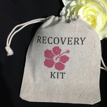 

personalized Hawaiian wedding Party Hangover Kits jewelry favor muslin Bags Bachelorette hen bridal shower favors gifts holders