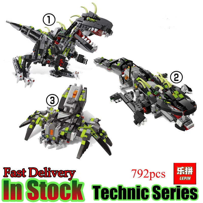 

LEPIN 24010 Technic 792pcs Science super 3 in 1 dinosaur remote control sound function anime Building Blocks bricks Kids toys